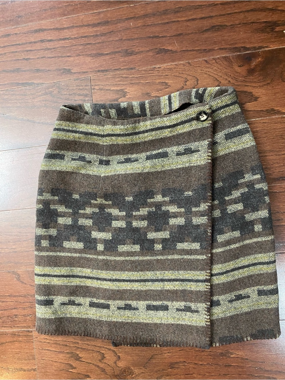 VTG 90s Tracy Evans AZTEC WRAP WOOL Blend Mini Skirt USA Y2K Size 7 Western
